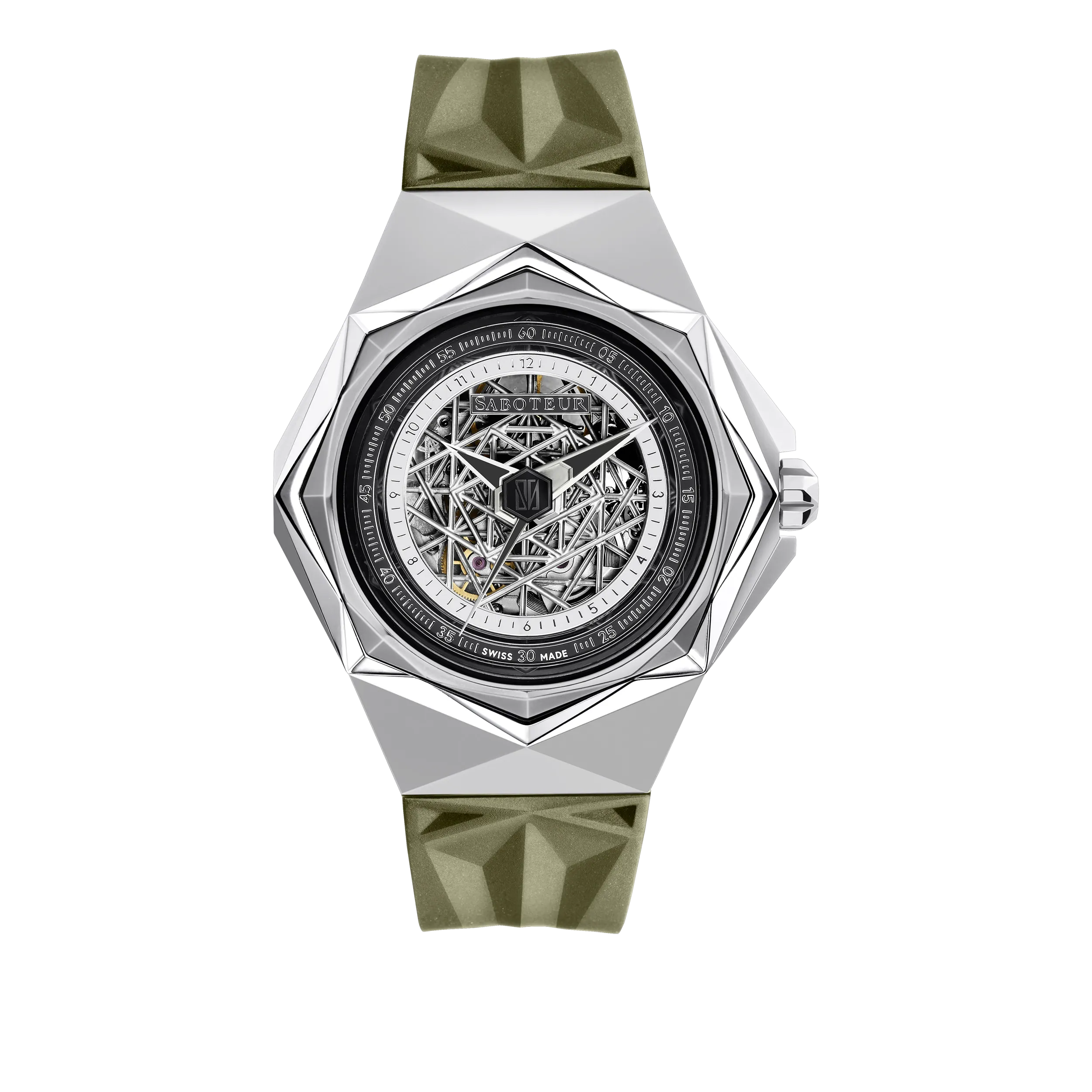Sacra 44mm faceted watch case — sacred geometry design by ACTE.5