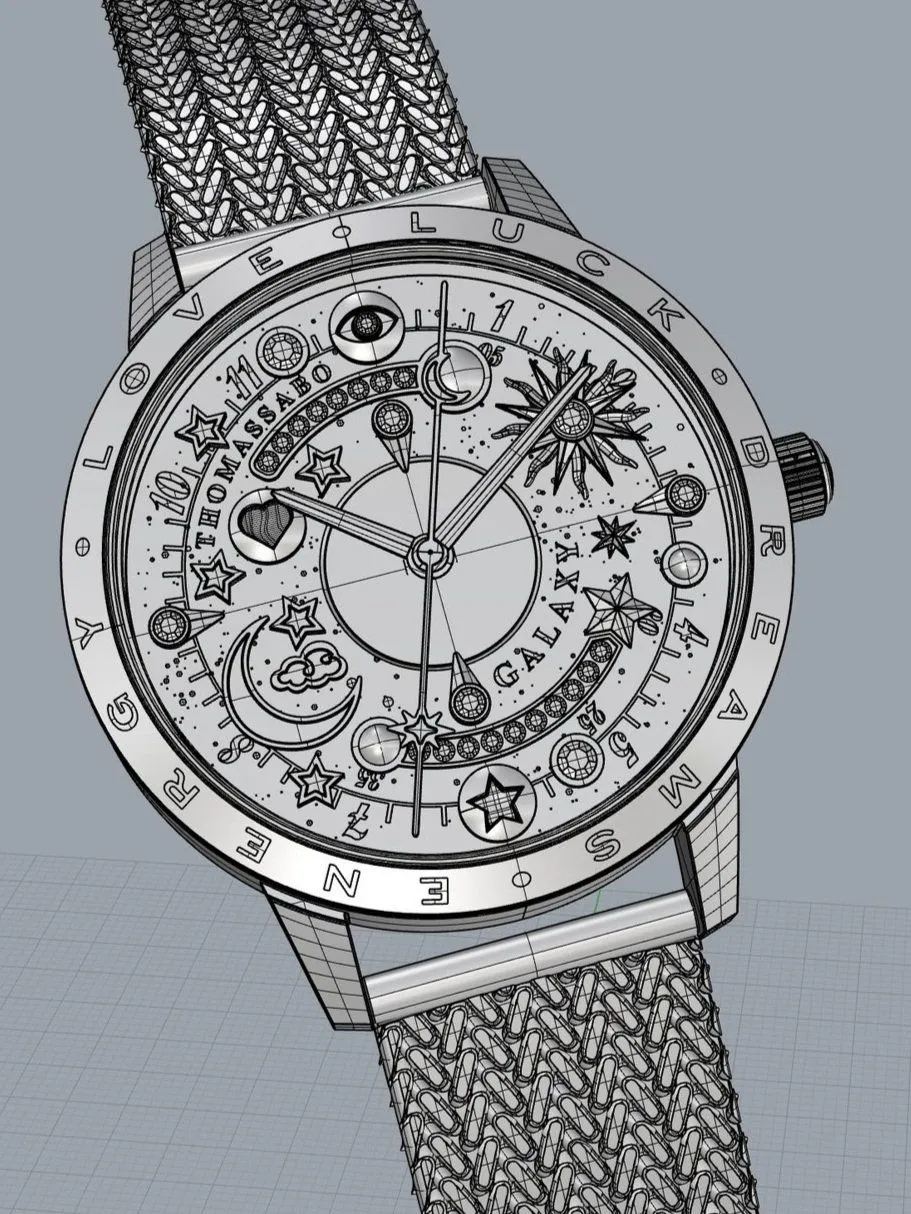 Watch dial CAD wireframe — production-ready design by ACTE.5