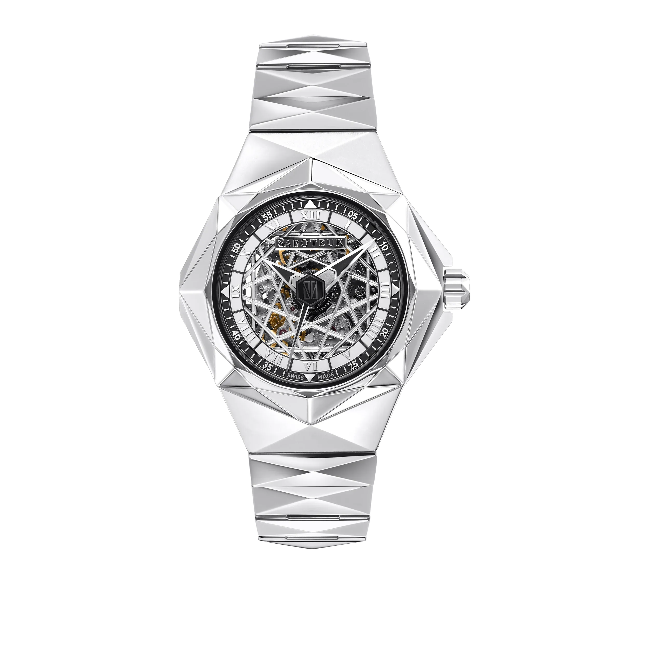Sacra 39mm polished watch — sacred geometry collection by ACTE.5